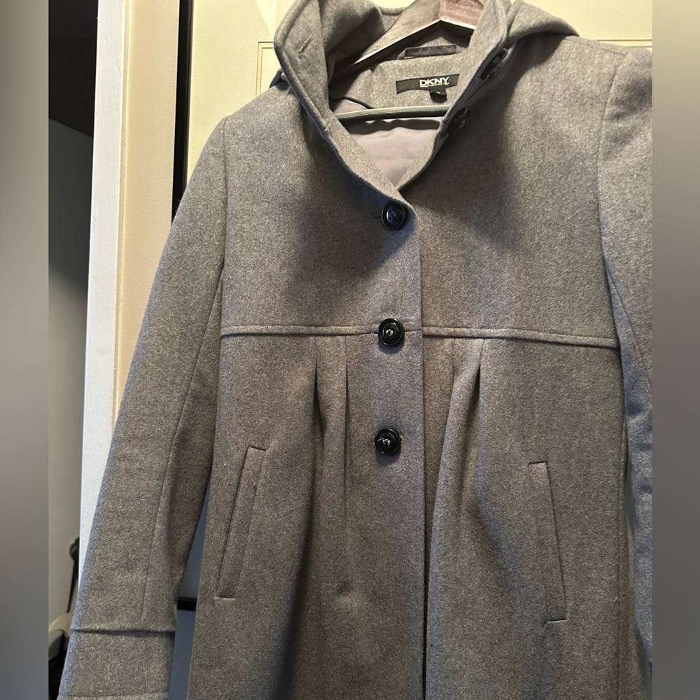 DKNY gray wool coat